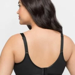 Curvy Couture Cotton Luxe Wirefree Bra 1010 - Black