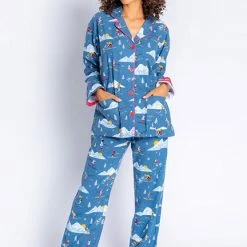 PJ Salvage Apres Ski Flannel J Set RZFLPJ In Dark Denim