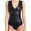Commando Faux Leather Deep-V Bodysuit BDS014