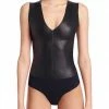 Commando Faux Leather Deep-V Bodysuit BDS014