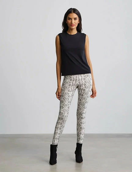 Commando Faux Leather Animal Print Legging With Perfect Control SLG50