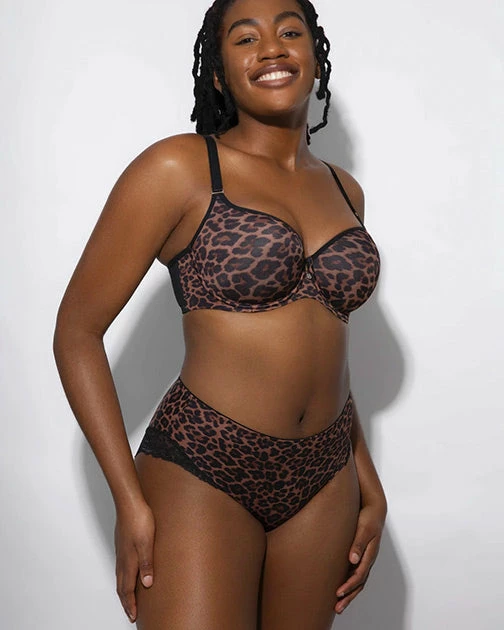 Curvy Couture Tulip Smooth Push Up Bra 1274 - Designer Leopard