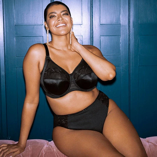 Elomi Cate Side Support Lace Smoothing Bra EL4030 In Black Elomi Lingerie