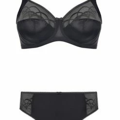 Elomi Cate Side Support Lace Smoothing Bra EL4030 In Black Elomi Lingerie