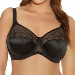 Elomi Cate Side Support Lace Smoothing Bra EL4030 In Black Elomi Lingerie