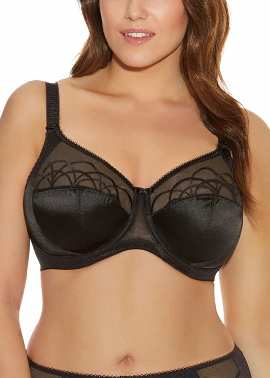 Elomi Cate Side Support Lace Smoothing Bra EL4030 In Black Elomi Lingerie