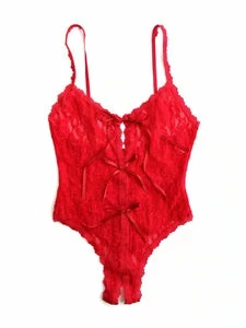 Hanky Panky Open Keyhole Lace Teddy 488406