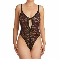 Hanky Panky Cross-Dyed Leopard Open Crotchless Teddy 7I8406