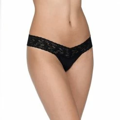 Hanky Panky Cotton Low Rise Thong With Lace 891581