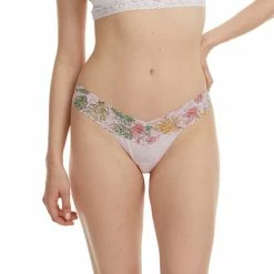 Hanky Panky Cotton Low Rise Thong With Contrast Trim 891582