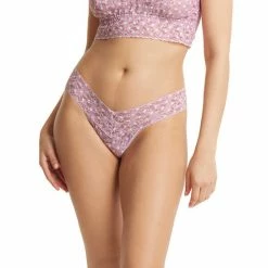 Hanky Panky Lace Low Rise Thong PR4911 - Pink Frost