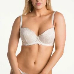 Le Mystere Sophia Lace Bra With Memory Foam 2435 - Black & Pearl