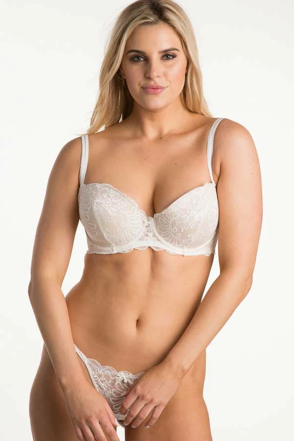Le Mystere Sophia Lace Bra With Memory Foam 2435 - Black & Pearl