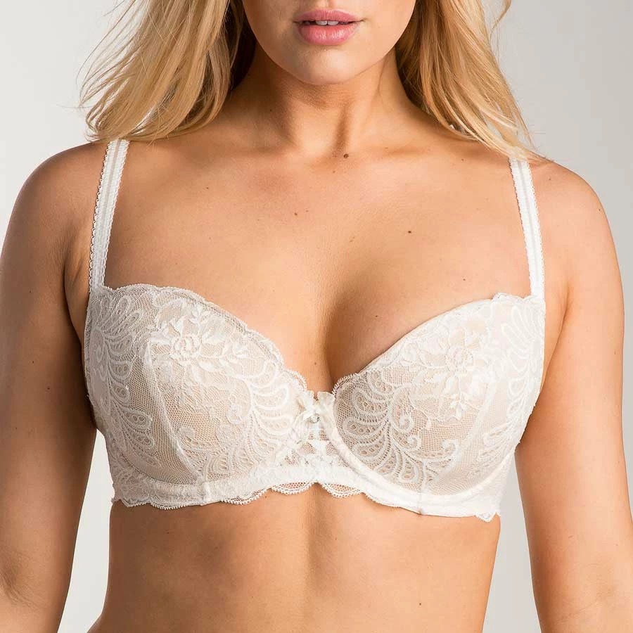 Le Mystere Sophia Lace Bra With Memory Foam 2435 - Black & Pearl