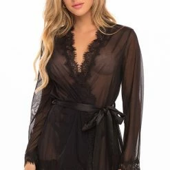 Oh La La Cheri Provence Eyelash Lace Robe 94-11136