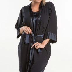 PJ Harlow SHALA Satin Trim Robe