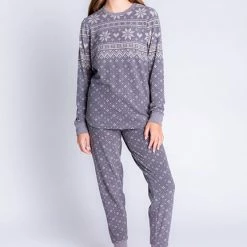 PJ Salvage Frosted Fairisle Long Sleeve Top RAFFLS2