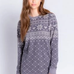 PJ Salvage Frosted Fairisle Long Sleeve Top RAFFLS2