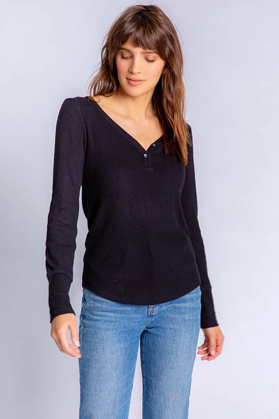 PJ Salvage Textured Essentials Long Sleeve Top RITELS