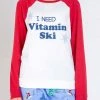 PJ Salvage I Need Vitamin SKI Flannel Top RUFLLS