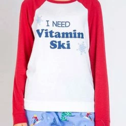 PJ Salvage I Need Vitamin SKI Flannel Top RUFLLS