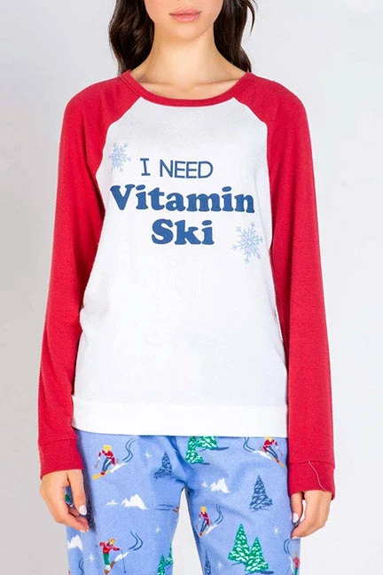 PJ Salvage I Need Vitamin SKI Flannel Top RUFLLS