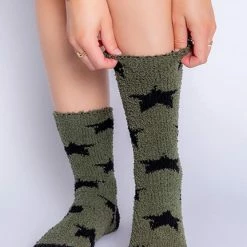 PJ Salvage Fun Socks In Olive RZFX2