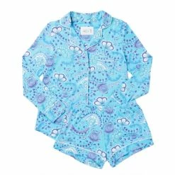 The Cats Pajamas Stella Pima Knit Long Sleeve Short Set 260-836