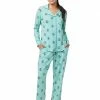 The Cats Pajamas Queen Bee Pima Knit Long Sleeve PJ Set 360-440-GR