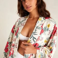 Z Supply Lounge Z Lounge Bed To Beach Floral Kimono ZLJ222172