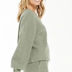 Z Supply Lounge Z Lounge Sedona Waffle Long Sleeve Top ZLT214403