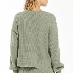 Z Supply Lounge Z Lounge Sedona Waffle Long Sleeve Top ZLT214403