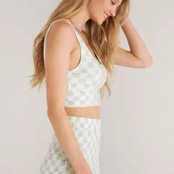 Z Lounge Zoe Checker Tank Bra ZLT223384 Z Supply Lounge