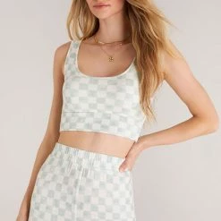 Z Lounge Zoe Checker Tank Bra ZLT223384 Z Supply Lounge
