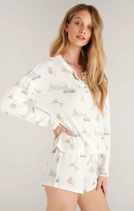 Z Lounge Camper Henley Long Sleeve Top ZLT223386 Z Supply Lounge