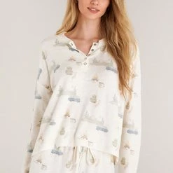 Z Lounge Camper Henley Long Sleeve Top ZLT223386 Z Supply Lounge