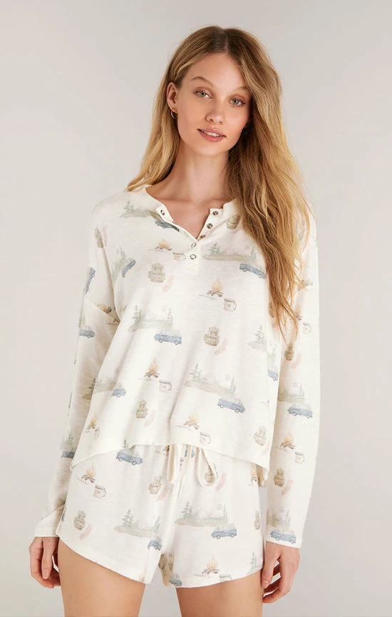 Z Lounge Camper Henley Long Sleeve Top ZLT223386 Z Supply Lounge