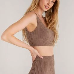 Z Lounge Zoe Rib Tank Bra ZLT223583 Z Supply Lounge