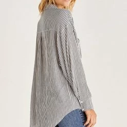 Z Lounge Lalo Stripe Button Up Top ZT221943