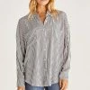 Z Lounge Lalo Stripe Button Up Top ZT221943