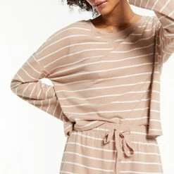 Z Supply Lounge Z Lounge Betty Stripe L-S Top ZLT213932
