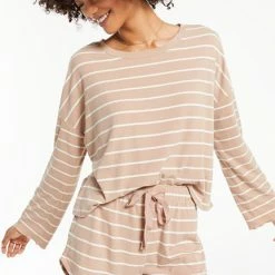 Z Supply Lounge Z Lounge Betty Stripe L-S Top ZLT213932