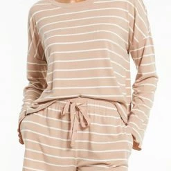 Z Supply Lounge Z Lounge Betty Stripe L-S Top ZLT213932